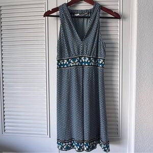 Max Studio Black and Teal Geometric Dress